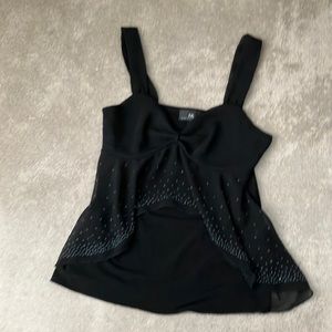 Black tank top size medium with beads